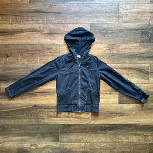 Vintage Y2K Nike Men's Navy Zip Up Hoodie